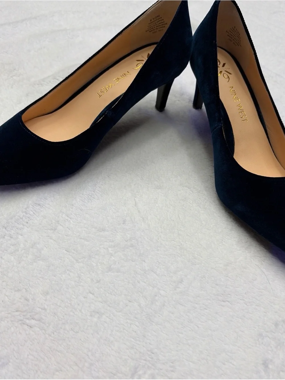 Nine West Navy Suede Pointed Toe Pumps